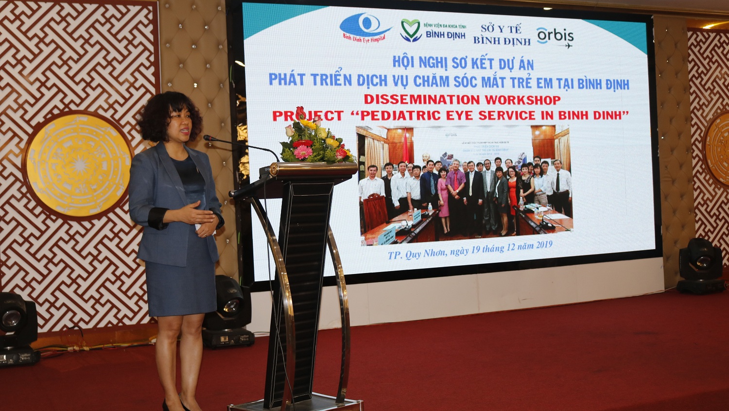 Bà Trần Thị Thanh Hương – Giám đốc Tổ chức Orbis Quốc tế tại Việt Nam đánh giá sự thành công của Dự án tại Bình Định 