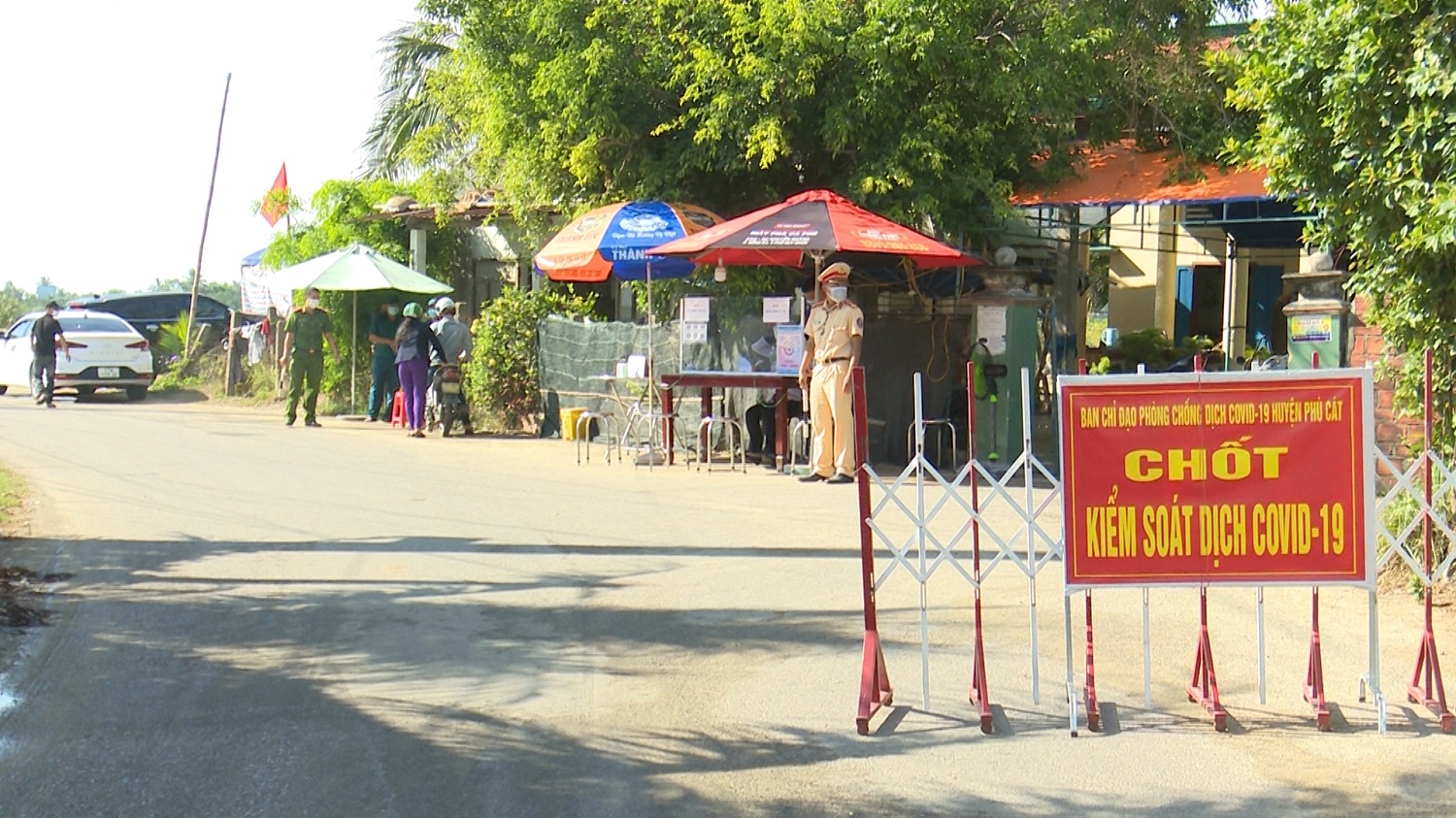 Cát Minh - Chốt kiểm soát dịch covid - 19 trên địa bàn xã