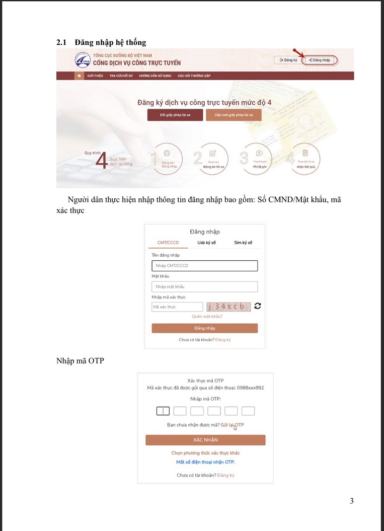 TÀI LIỆU HƯỚNG DẪN SỬ DỤNG HỆ THỐNG DỊCH VỤ CÔNG ĐỔI GIẤY PHÉP LÁI XE CẤP ĐỘ 4 Dành cho đối tượng: Người dân