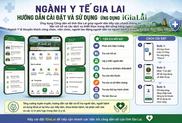 Ngành Y tế Gia Lai:Hướng dẫn cài đặt và sử dụng ứng dụng Công dân số iGiaLai